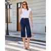 image:imageGRAPENT Capri Jeans for Women Wide Leg Trendy High Waisted Side Seam Stretchy Denim Capris Pants Summer Casual JeansDarkness Blue