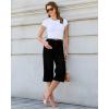 image:imageGRAPENT Capri Jeans for Women Wide Leg Trendy High Waisted Side Seam Stretchy Denim Capris Pants Summer Casual JeansTrue Black