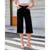 image:imageGRAPENT Capri Jeans for Women Wide Leg Trendy High Waisted Side Seam Stretchy Denim Capris Pants Summer Casual JeansTrue Black