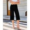 image:imageGRAPENT Capri Jeans for Women Wide Leg Trendy High Waisted Side Seam Stretchy Denim Capris Pants Summer Casual JeansTrue Black