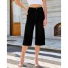 image:imageGRAPENT Capri Jeans for Women Wide Leg Trendy High Waisted Side Seam Stretchy Denim Capris Pants Summer Casual JeansTrue Black