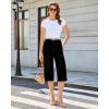 image:imageGRAPENT Capri Jeans for Women Wide Leg Trendy High Waisted Side Seam Stretchy Denim Capris Pants Summer Casual JeansTrue Black