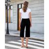 image:imageGRAPENT Capri Jeans for Women Wide Leg Trendy High Waisted Side Seam Stretchy Denim Capris Pants Summer Casual JeansTrue Black