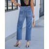 image:imageGRAPENT Cropped Jeans for Women High Waisted Straight Leg Embellished Rhinestone Concert Party Night Out Sparkly JeansClassic Blue