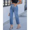 image:imageGRAPENT Cropped Jeans for Women High Waisted Straight Leg Embellished Rhinestone Concert Party Night Out Sparkly JeansClassic Blue