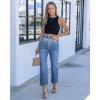 image:imageGRAPENT Cropped Jeans for Women High Waisted Straight Leg Embellished Rhinestone Concert Party Night Out Sparkly JeansClassic Blue