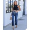 image:imageGRAPENT Cropped Jeans for Women High Waisted Straight Leg Embellished Rhinestone Concert Party Night Out Sparkly JeansDarkness Blue