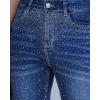 image:imageGRAPENT Cropped Jeans for Women High Waisted Straight Leg Embellished Rhinestone Concert Party Night Out Sparkly JeansDarkness Blue