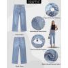 image:imageGRAPENT Cropped Jeans for Women High Waisted Straight Leg Embellished Rhinestone Concert Party Night Out Sparkly JeansLakeside Blue
