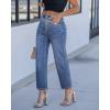 image:imageGRAPENT Cropped Jeans for Women High Waisted Straight Leg Embellished Rhinestone Concert Party Night Out Sparkly JeansTimeless Blue