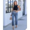 image:imageGRAPENT Cropped Jeans for Women High Waisted Straight Leg Embellished Rhinestone Concert Party Night Out Sparkly JeansTimeless Blue