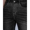image:imageGRAPENT Cropped Jeans for Women High Waisted Straight Leg Embellished Rhinestone Concert Party Night Out Sparkly JeansTrue Black