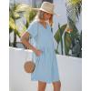 image:imageGRAPENT Linen Dresses for Women Casual Summer Babydoll Button Down Short Sleeve V Neck Above Knee Dress with PocketsSky Blue
