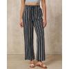 image:imageGRAPENT Linen Pants Women Wide Leg Striped High Waisted Pull On Elastic Waist Casual Summer Beach Vacation Palazzo PantsBlack Stripe