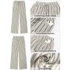 image:imageGRAPENT Linen Pants Women Wide Leg Striped High Waisted Pull On Elastic Waist Casual Summer Beach Vacation Palazzo PantsLight Beige Stripe