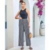 image:imageGRAPENT Linen Pants Women Wide Leg Striped High Waisted Pull On Elastic Waist Casual Summer Beach Vacation Palazzo PantsNavy Blue Stripe