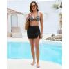 image:imageGRAPENT Swim Skirts for Women High Waisted Side Split Bikini Tankini Swimwear Bathing Suit Bottoms Beach Vacation OutfitBlack