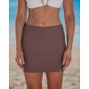 image:imageGRAPENT Swim Skirts for Women High Waisted Side Split Bikini Tankini Swimwear Bathing Suit Bottoms Beach Vacation OutfitCoffee Brown