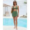 image:imageGRAPENT Swim Skirts for Women High Waisted Side Split Bikini Tankini Swimwear Bathing Suit Bottoms Beach Vacation OutfitIceberg Green