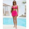 image:imageGRAPENT Swim Skirts for Women High Waisted Side Split Bikini Tankini Swimwear Bathing Suit Bottoms Beach Vacation OutfitNeon Pink