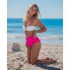 image:imageGRAPENT Swim Skirts for Women High Waisted Side Split Bikini Tankini Swimwear Bathing Suit Bottoms Beach Vacation OutfitNeon Pink