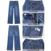 image:imageGRAPENT Wide Leg Jeans for Women Cropped High Waisted Trendy Patch Pocket Baggy Loose Straight Leg Stretchy Denim PantsAfter Dusk Blue