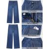 image:imageGRAPENT Wide Leg Jeans for Women Cropped High Waisted Trendy Patch Pocket Baggy Loose Straight Leg Stretchy Denim PantsClassic Blue