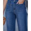 image:imageGRAPENT Wide Leg Jeans for Women Cropped High Waisted Trendy Patch Pocket Baggy Loose Straight Leg Stretchy Denim PantsClassic Blue