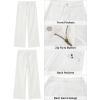 image:imageGRAPENT Wide Leg Jeans for Women Cropped High Waisted Trendy Patch Pocket Baggy Loose Straight Leg Stretchy Denim PantsCream White
