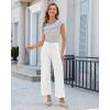 image:imageGRAPENT Wide Leg Jeans for Women Cropped High Waisted Trendy Patch Pocket Baggy Loose Straight Leg Stretchy Denim PantsCream White