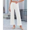 image:imageGRAPENT Wide Leg Jeans for Women Cropped High Waisted Trendy Patch Pocket Baggy Loose Straight Leg Stretchy Denim PantsCream White