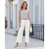image:imageGRAPENT Wide Leg Jeans for Women Cropped High Waisted Trendy Patch Pocket Baggy Loose Straight Leg Stretchy Denim PantsCream White