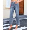 image:imageGRAPENT Wide Leg Jeans for Women Cropped High Waisted Trendy Patch Pocket Baggy Loose Straight Leg Stretchy Denim PantsOcean Blue