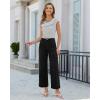 image:imageGRAPENT Wide Leg Jeans for Women Cropped High Waisted Trendy Patch Pocket Baggy Loose Straight Leg Stretchy Denim PantsTrue Black