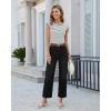 image:imageGRAPENT Wide Leg Jeans for Women Cropped High Waisted Trendy Patch Pocket Baggy Loose Straight Leg Stretchy Denim PantsTrue Black