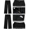 image:imageGRAPENT Wide Leg Jeans for Women Cropped High Waisted Trendy Patch Pocket Baggy Loose Straight Leg Stretchy Denim PantsTrue Black