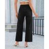 image:imageGRAPENT Wide Leg Jeans for Women Cropped High Waisted Trendy Patch Pocket Baggy Loose Straight Leg Stretchy Denim PantsTrue Black