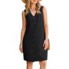 image:imageGPAPENT Linen Dresses for Women Summer Casual Sleeveless Button Down V Neck Pocket Self Tie Knee Length Loose Sun DressBlack