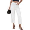 image:imageGRAPENT Cropped Jeans for Women High Waisted Straight Leg Embellished Rhinestone Concert Party Night Out Sparkly JeansCream White