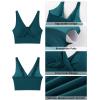 image:imageGRAPENT Bikini Top for Women Cropped Tankini Tops Beach Vacation Criss Cross Ruched Padded Bathing Suit Swim Top OnlyDark Lake Green