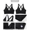 image:imageGRAPENT Bikini Top for Women V Neck Ruched Criss Cross Padded Beach Vacation Bathing Suit Modest Cute Swim Suit Top OnlyBlack