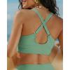 image:imageGRAPENT Bikini Top for Women V Neck Ruched Criss Cross Padded Beach Vacation Bathing Suit Modest Cute Swim Suit Top OnlyIceberg Green
