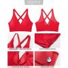image:imageGRAPENT Bikini Top for Women V Neck Ruched Criss Cross Padded Beach Vacation Bathing Suit Modest Cute Swim Suit Top OnlyRed