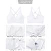 image:imageGRAPENT Bikini Top for Women V Neck Ruched Criss Cross Padded Beach Vacation Bathing Suit Modest Cute Swim Suit Top OnlyWhite