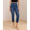 image:imageGRAPENT Capri Jeans for Women Skinny High Waisted Pull On Elastic Waist Knit Jeggings Comfy Stretchy Denim Capris PantsBrilliant Blue