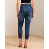 image:imageGRAPENT Capri Jeans for Women Skinny High Waisted Pull On Elastic Waist Knit Jeggings Comfy Stretchy Denim Capris PantsBrilliant Blue