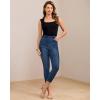 image:imageGRAPENT Capri Jeans for Women Skinny High Waisted Pull On Elastic Waist Knit Jeggings Comfy Stretchy Denim Capris PantsBrilliant Blue