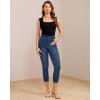 image:imageGRAPENT Capri Jeans for Women Skinny High Waisted Pull On Elastic Waist Knit Jeggings Comfy Stretchy Denim Capris PantsBrilliant Blue