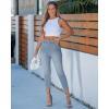 image:imageGRAPENT Capri Jeans for Women Skinny High Waisted Pull On Elastic Waist Knit Jeggings Comfy Stretchy Denim Capris PantsIcy Blue