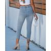 image:imageGRAPENT Capri Jeans for Women Skinny High Waisted Pull On Elastic Waist Knit Jeggings Comfy Stretchy Denim Capris PantsIcy Blue